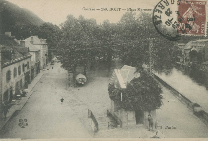 Bort-les-Orgues : "Corrèze - 253. Bort - Place Marmontel".