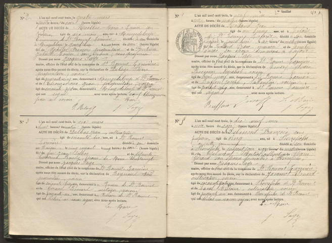 Décès (1903-1932).