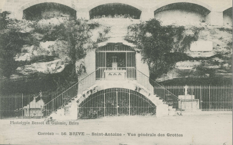 Brive-la-Gaillarde : "Corrèze - 56. - Brive - Saint-Antoine - Vue générale des grottes".