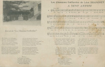 Folklore : "Les chansons gaillardes de Léon Branchet - A sent antoni". Texte et partition en langue limousine, illustrés d'une vue de Brive-la-Gaillarde.