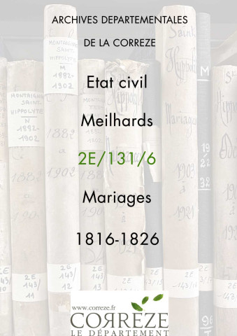 Mariages (1816-1826)