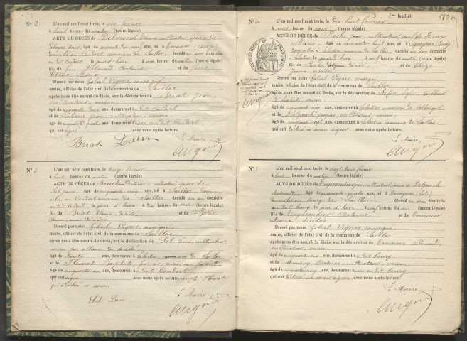 Décès (1903-1932).