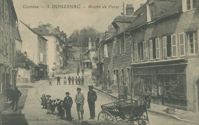 Donzenac : "Corrèze - 3. Donzenac - Route de Paris".