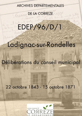 Délibérations du conseil municipal. 22 octobre 1843-15 octobre 1871