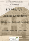 Délibérations du conseil municipal. 22 octobre 1843-15 octobre 1871