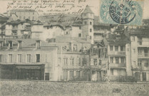 Tulle : "La Corrèze illustrée -Tulle. Quai de Lyon et rue d'Alverge, tour ancienne. N.19.".