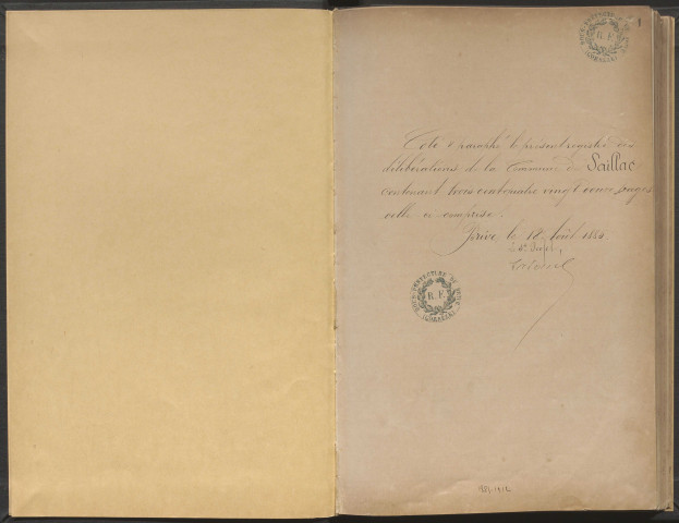 Délibérations du conseil municipal. 20 décembre 1885-16 juin 1912