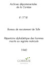 Classe 1940 : table alphabétique.
