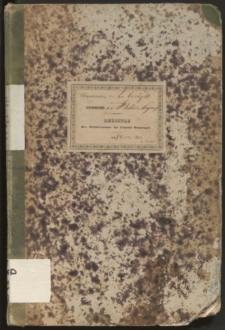 Délibérations du conseil municipal. 26 septembre 1852-16 février 1868