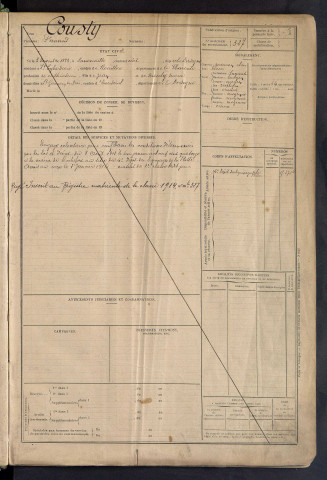 Classe 1914 : liste de matricules des engagés volontaires non encore inscrits au registre matricule et des hommes des réserves étrangers à la subdivision pris en domicile (matricules 1 à 70).