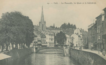 Tulle : "29. - Tulle. - La passerelle, les quais et la cathédrale.".