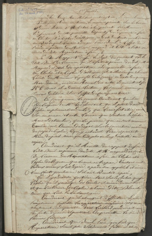 Délibérations du conseil municipal. 13 mai 1821-17 décembre 1837