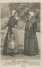 Folklore (scènes de) : "43. En Corrèze - Pauvre nous n'avons pas du tout de chance ; nous avons plus des quatre quarts de nos pommes de terre de pourries.". texte en limousin.
