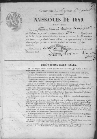 Naissances (1849-1868)