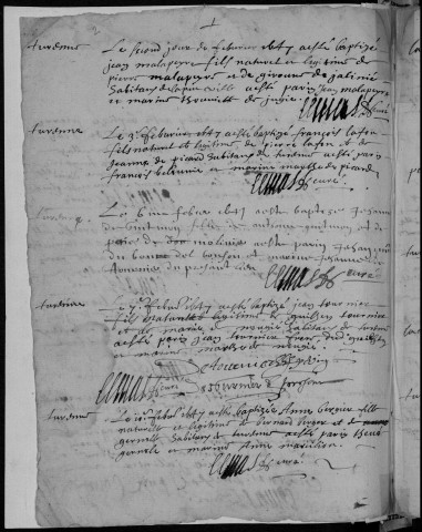 Baptêmes (1647-1667)