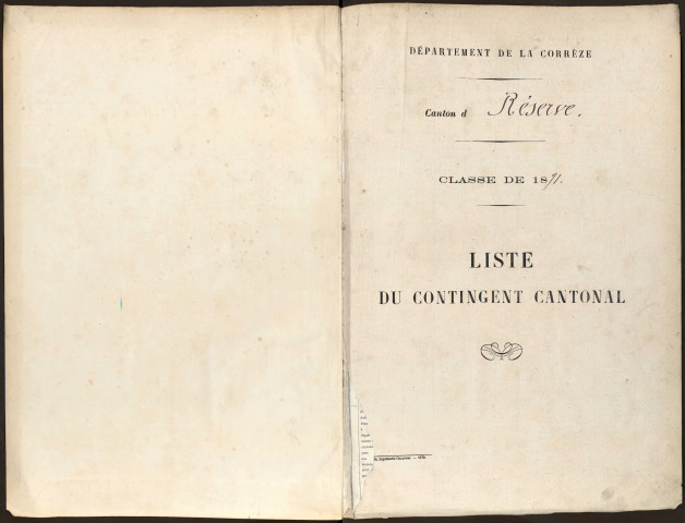 Classe 1871 : registre matricule de la garde nationale mobile.
