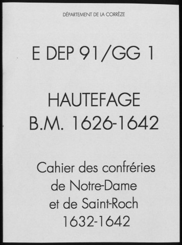 Baptêmes, mariages, sépultures (1626-1642)