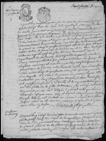 Naissances, mariages, décès (1793-1802)