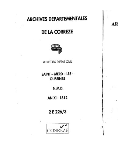 Naissances, mariages, décès (1803-1812)