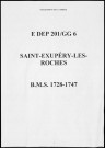 Baptêmes, mariages, sépultures (1728-1747)