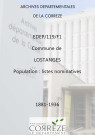 Population : listes nominatives (1881-1936), dénombrement (1881), listes de naissances, mariages, décès (1903-1906).