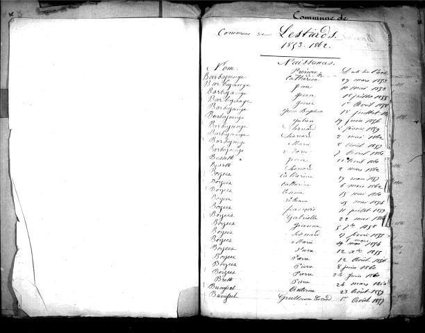 Tables décennales des décès (1843-1852)