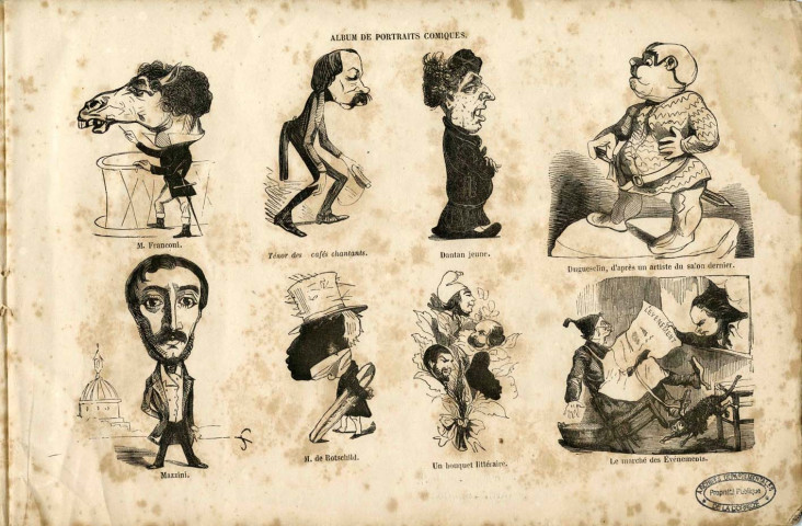 Album de portraits comiques contenant plus de cent sujets variés.