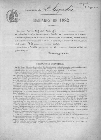 Mariages (1882-1902)