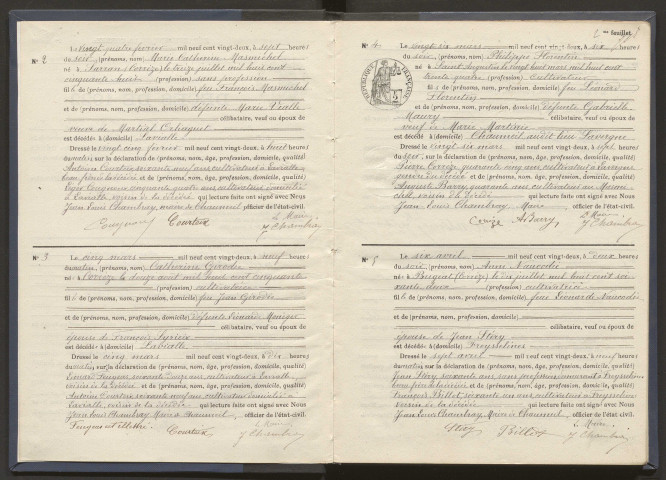 Décès (1922-1932).