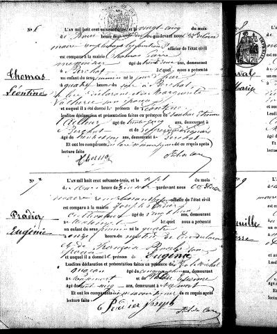 Naissances (1863-1882)