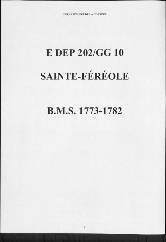 Baptêmes, mariages, sépultures (1773-1782)