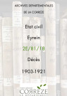 Décès (1903-1921).