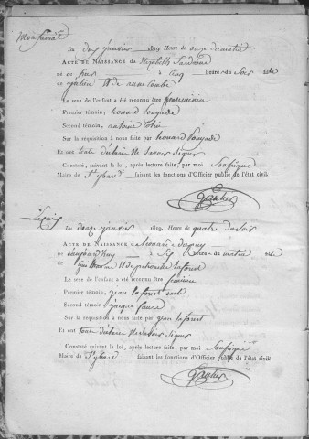 Naissances (1819-1833)