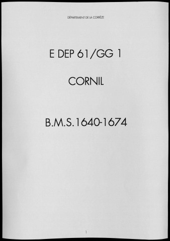 Baptêmes, mariages, sépultures (1640-1674)