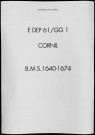 Baptêmes, mariages, sépultures (1640-1674)