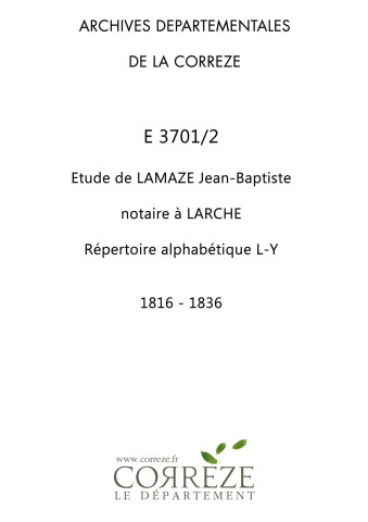 Répertoire alphabétique : L-Y