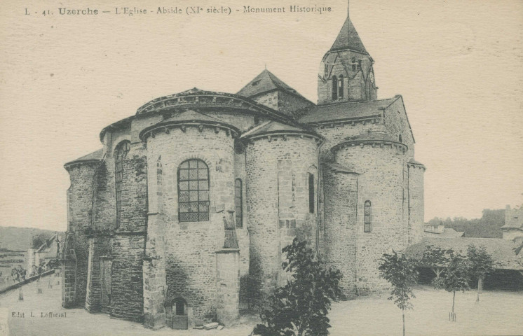 Uzerche : "L - 41. Uzerche - L'église - Abside (XIe siècle) - Monument historique".