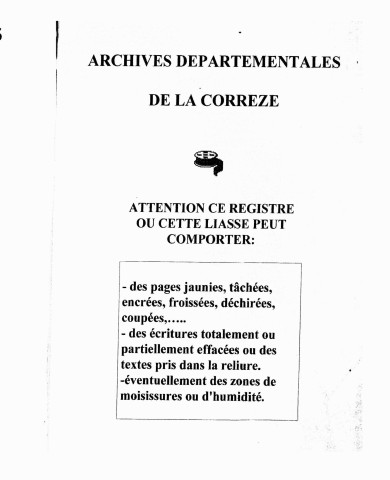 Naissances, mariages, décès (1883-1892)