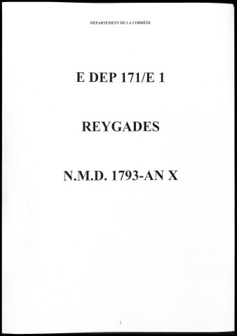 Naissances, mariages, décès (1793-1802)
