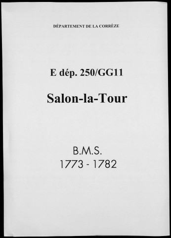 Baptêmes, mariages, sépultures (1773-1782)