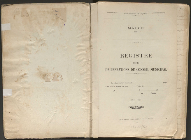 Délibérations du conseil municipal. 12 décembre 1937-15 avril 1953