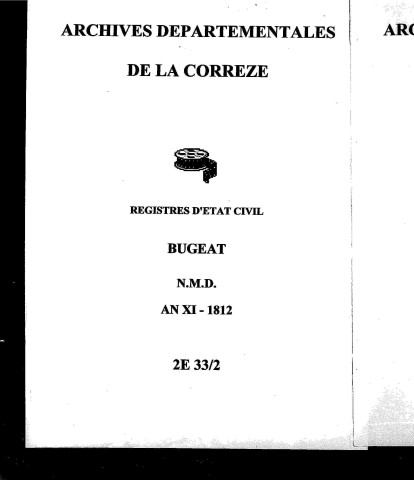 Naissances, mariages, décès (1803-1812)