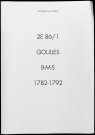 Baptêmes, mariages, sépultures (1782-1792)