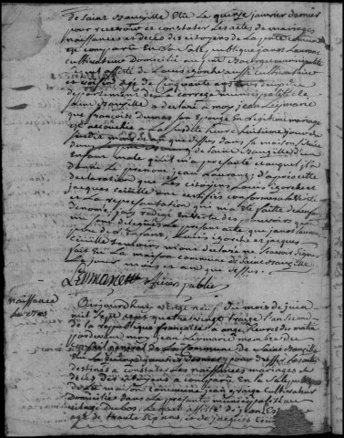 Naissances, mariages, décès (1793-1802)
