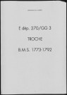 Baptêmes, mariages, sépultures (1773-1792)