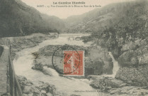 Bort-les-Orgues : "La Corrèze illustrée - Bort - 13. Vue d'ensemble de la Rhue au Saut de la Saule".