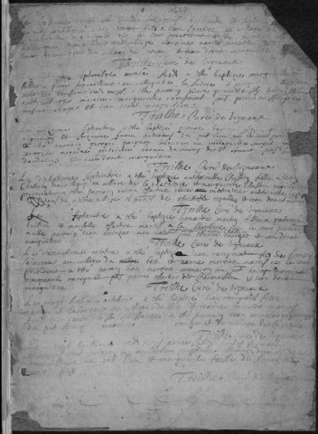 Baptêmes, mariages, sépultures (1687-1742)