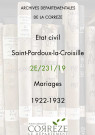 Mariages (1922-1932).