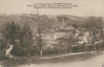 Beyssac : "4 . Le Préventorium du Glandier (Corrèze) - Office public d'hygiène sociale du Département de la Seine - Vue générale de l'établissement, façade Sud".