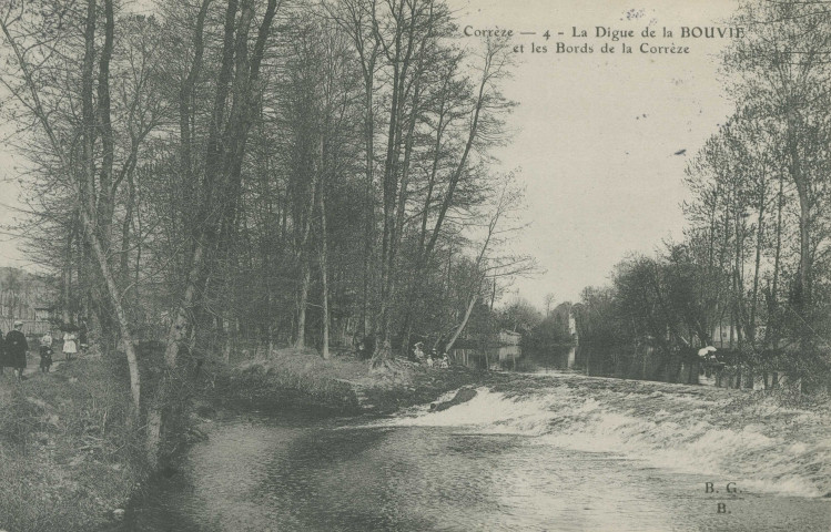 Brive-la-Gaillarde : "Corrèze - 4 - La digue de la Bouvie et les bords de la Corrèze".